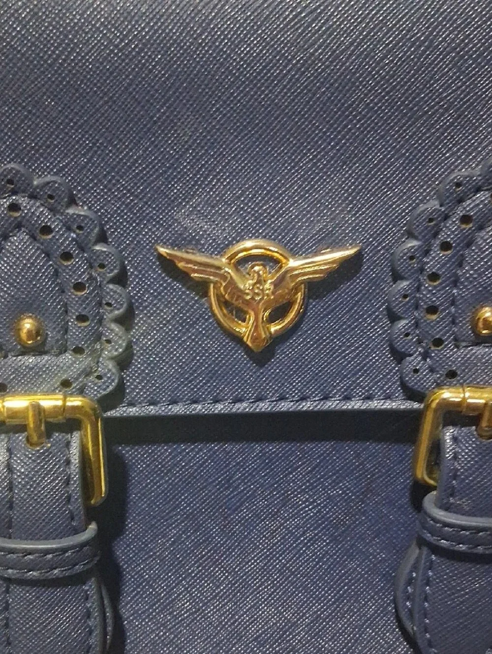 Marvel  Loungefly Navy Blue Satchel Crossbody with Gold Accent